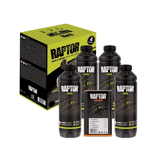 PINTURA RAPTOR KIT DE 4 LITROS NEGRO