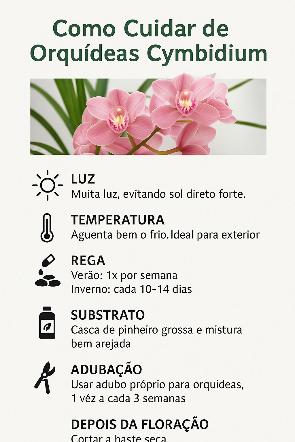 Guia Completo – Como Cuidar de Orquídeas Cymbidium