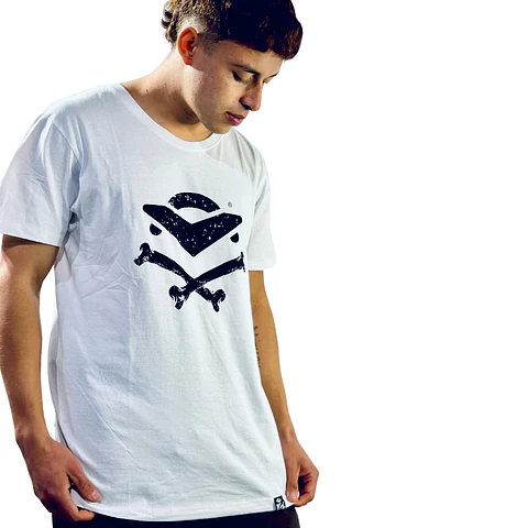 Polera lifestyle algodón orgánico BONES Blanca