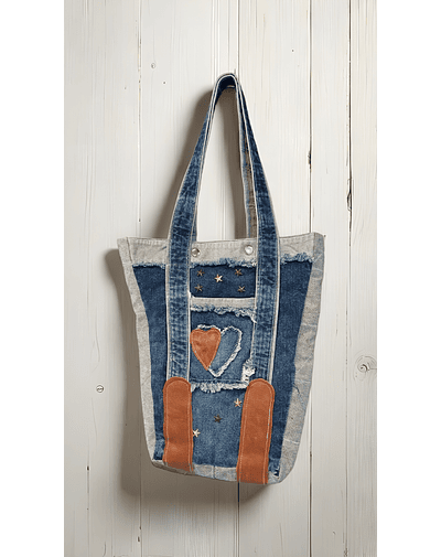 BOLSO DE JEANS Y CUERO