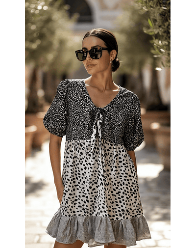 VESTIDO LORETA NEGRO MANGA LARGA