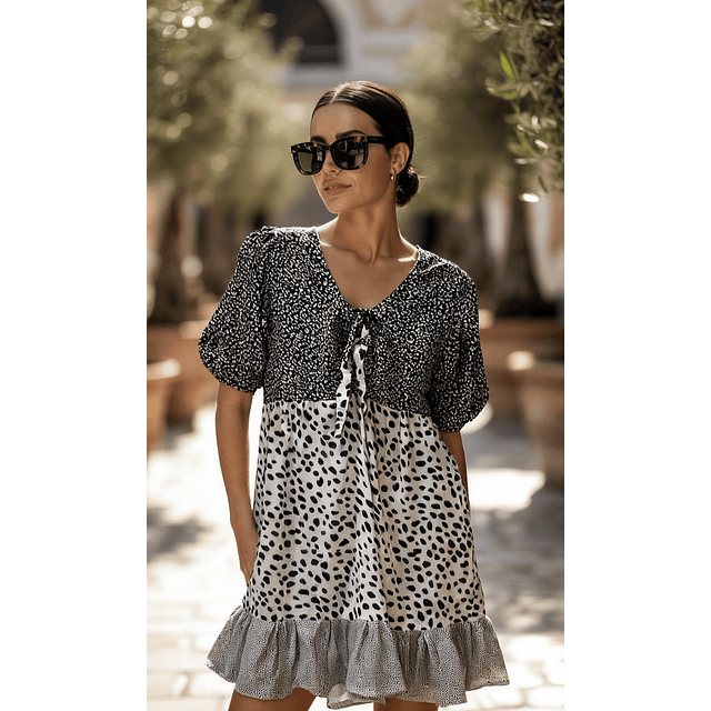 VESTIDO LORETA NEGRO MANGA LARGA