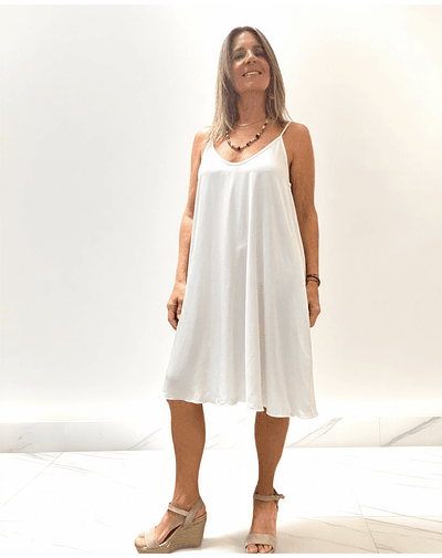 VESTIDO SEDA BLANCO
