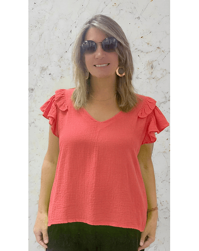 BLUSA LINO CORAL