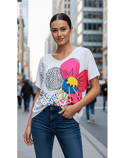 POLERA LARA FLOR PUNTOS