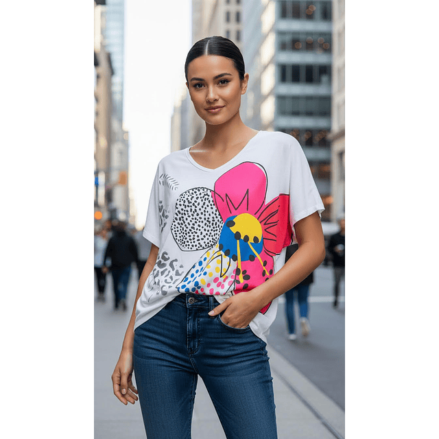 POLERA LARA FLOR PUNTOS