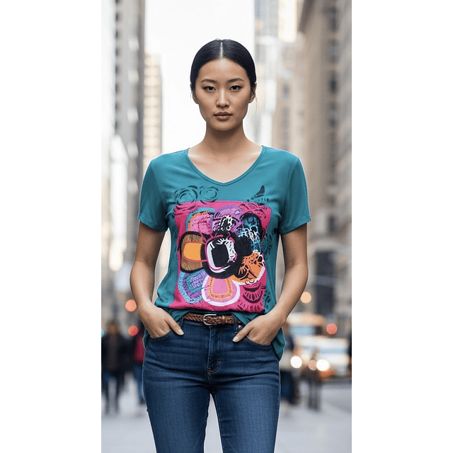 POLERA DOMINGA FLOR COLORES