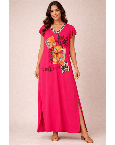 VESTIDO FLORENCIA FUCSIA CORAZÓN