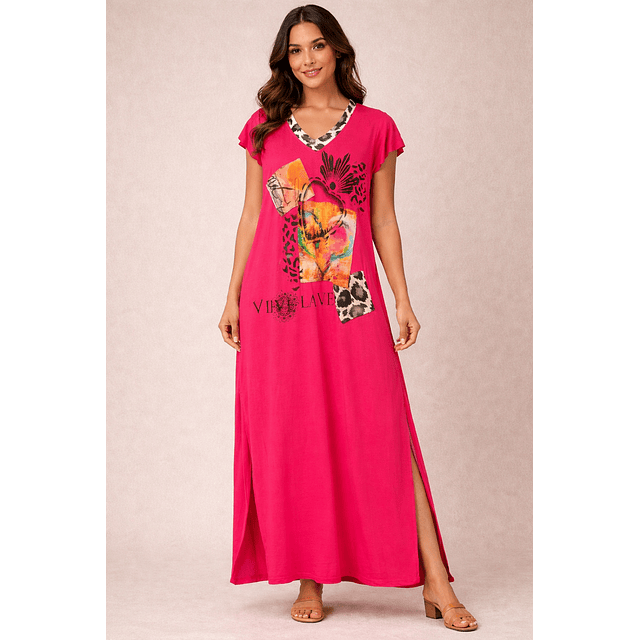 VESTIDO FLORENCIA FUCSIA CORAZÓN