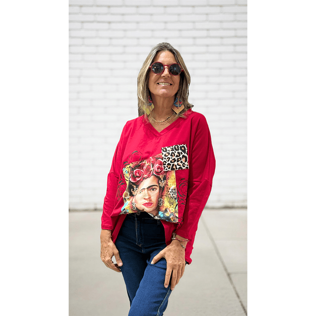 POLERA FRIDA ROJA