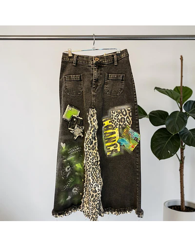 FALDA VERO GRIS PATCHWORK