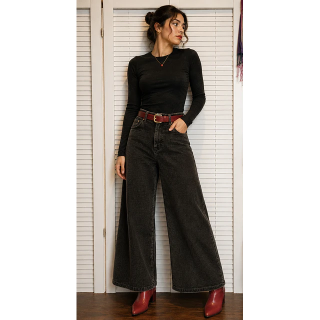 PANTALON COTELE NEGRO 1