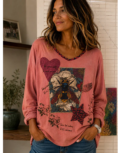 POLERA NACHA PALO ROSA ABEJA