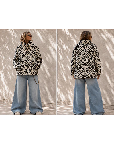 CHAQUETA BOUCLE ETNICA NEGRA