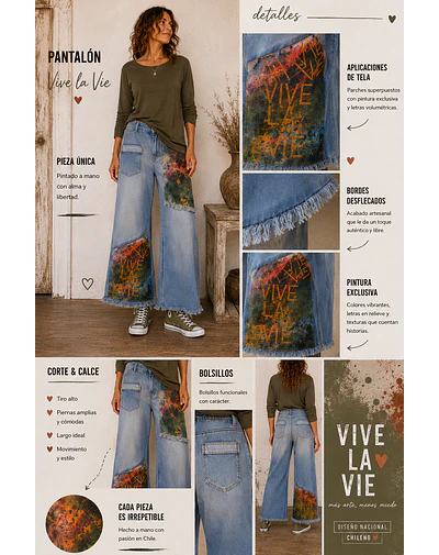 PANTALON PALAZZO  IVO CELESTE PATCH
