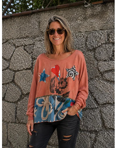 POLERA CORAZON Y ESTRELLAS