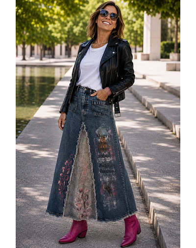 FALDA FLORENCIA AZUL FUCSIA 
