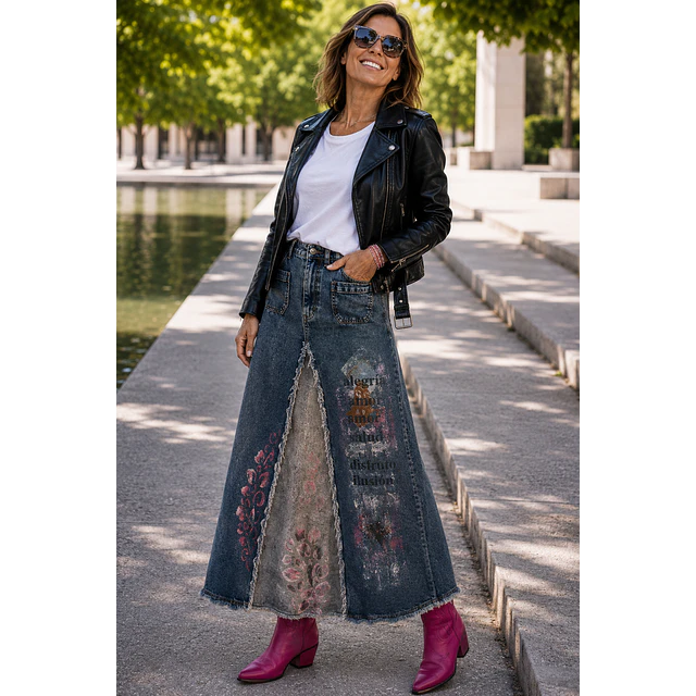 FALDA FLORENCIA AZUL FUCSIA 