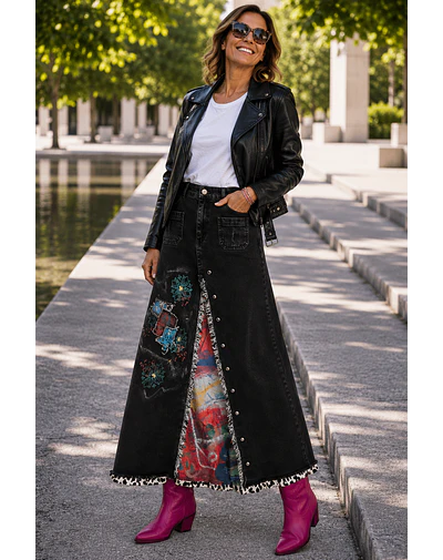 FALDA FLORENCIA NEGRA ARCOIRIS M