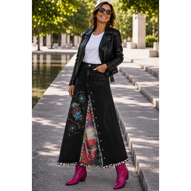 FALDA FLORENCIA NEGRA ARCOIRIS M