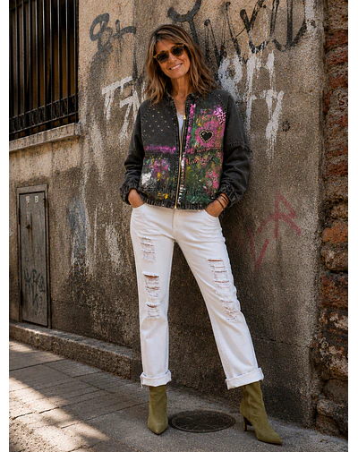 CHAQUETA VICCENZA NEGRA GRAFITTI