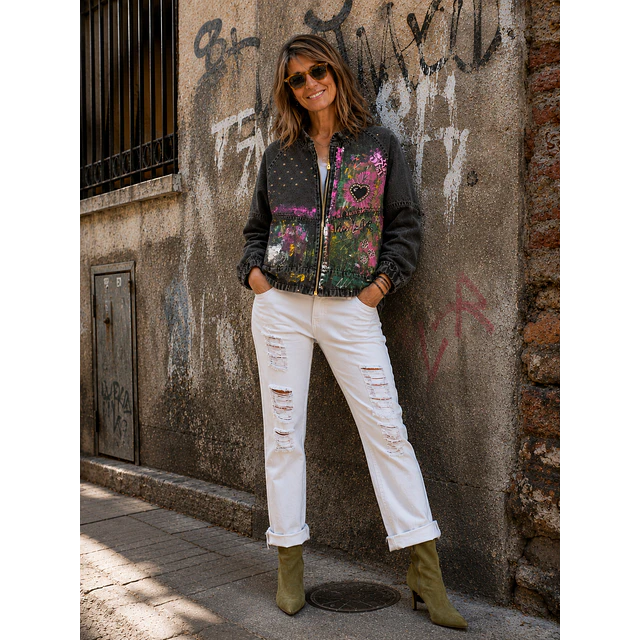 CHAQUETA VICCENZA NEGRA GRAFITTI