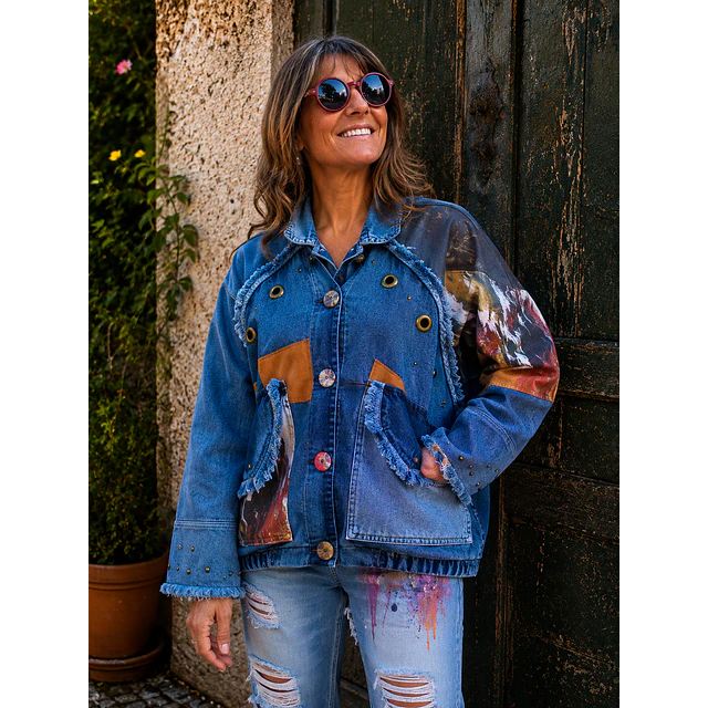 CHAQUETA PATCHWORK, FORRADA EN POLAR 1