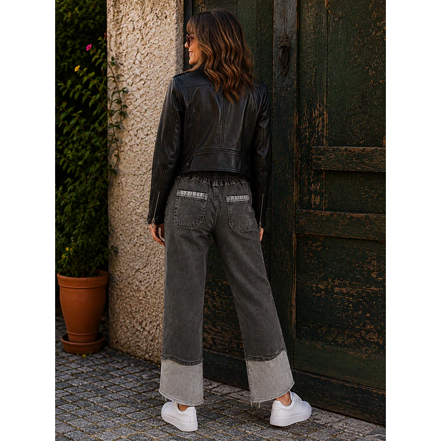 PANTALON TOTI NEGRO PATCHWORK L 2