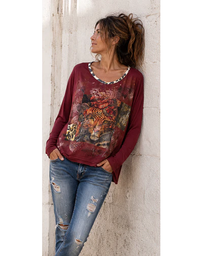 POLERA NACHA  BURDEO GRIS