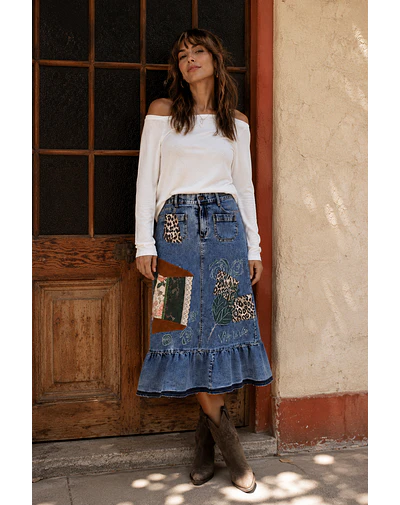 FALDA FLORENCIA PRINT VERDE