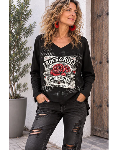 POLERA NACHA NEGRA ROCK