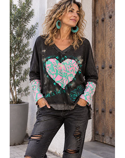 POLERA AURELIA NEGRA LILA