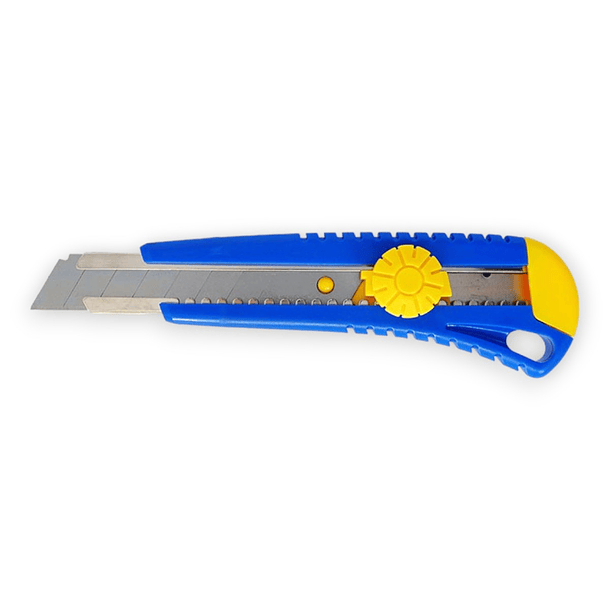 Cuchillo Cartonero 18 mm con Seguro Manual azul ADIX