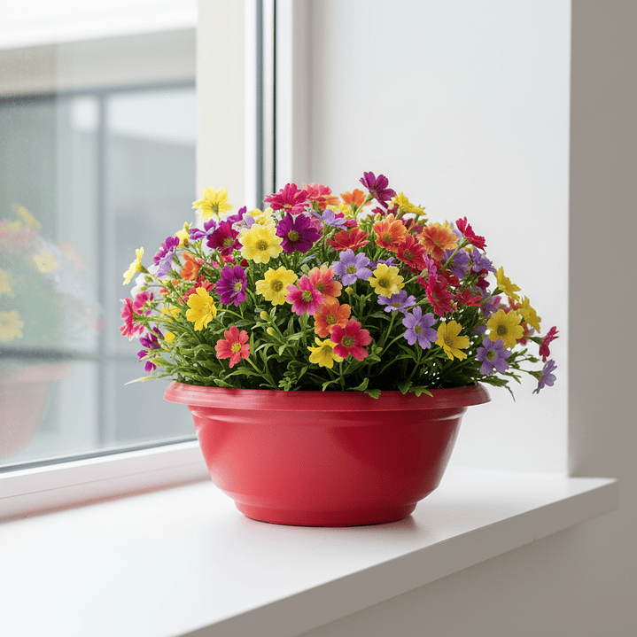 🌺 Maceta Redonda Roja - Color y Vitalidad 2