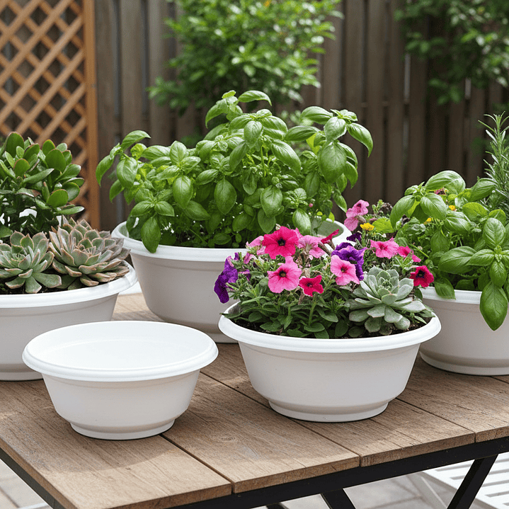 🤍 Maceta Bowl Blanca - Elegancia Minimalista 3