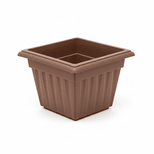 🤎 Maceta Cuadrada Efecto Madera - Elegancia Natural