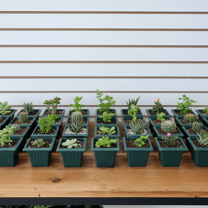 💚 Maceta Cuadrada Verde Mini - Perfecta para Pequeños Espacios 3