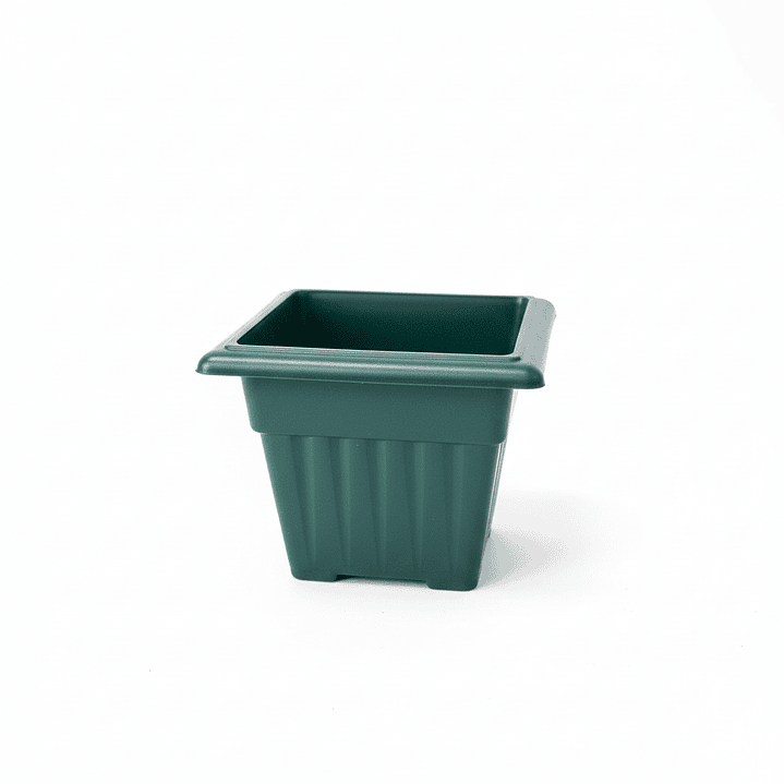 💚 Maceta Cuadrada Verde Mini - Perfecta para Pequeños Espacios 1