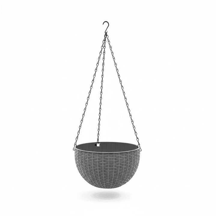 🪣 Maceta Colgante Textura Canasta - Jardín Vertical Premium 1