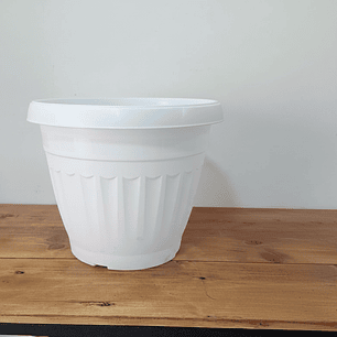 🏛️ Maceta Grande Clásica Blanca - Elegancia Monumental