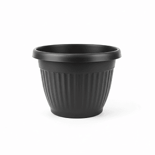 ⚫ Maceta Negra Acanalada Premium - Elegancia Moderna