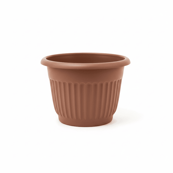 🤎 Maceta Terracota Acanalada Premium Grande - Elegancia Clásica Superior 1