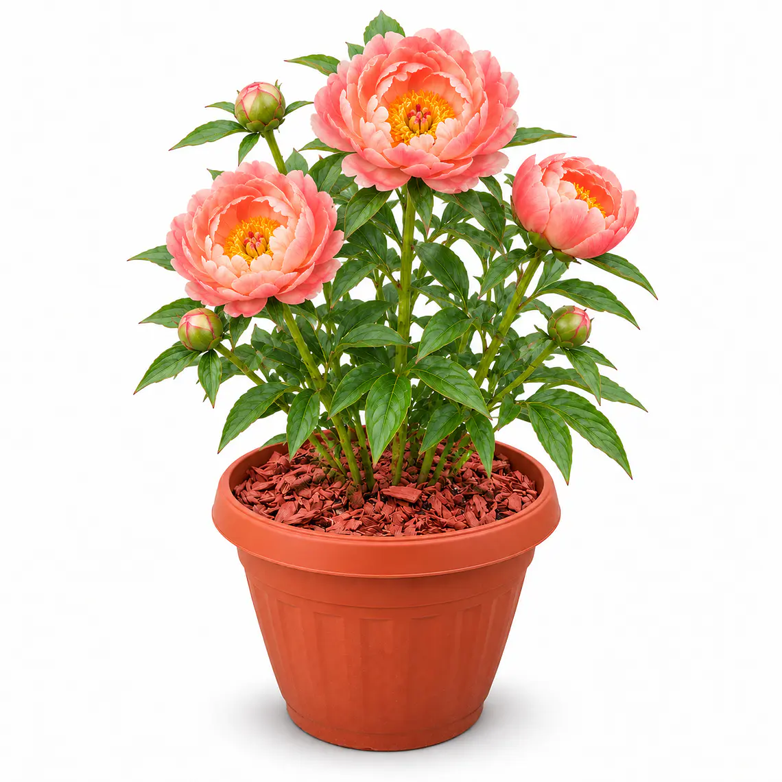 Peonía Coral Charm - Duchesse de Nemours en macetero 42 L 1