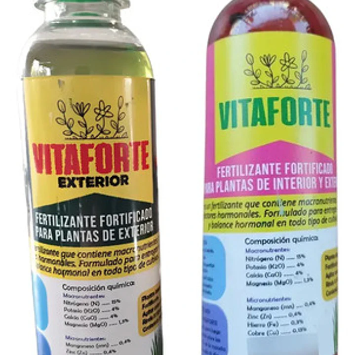 Pack Fertilizantes Vitaforte Rojo Y Verde 500ml, Buffer 250m 1