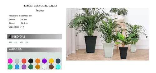 Macetero Plástico Rectangular 18 Cms 7l 2
