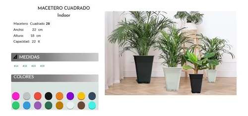 Macetero Plástico Rectangular 28 Cms 22l 2