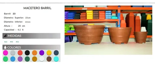 Macetero Barril N°23 4,1l 2