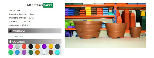 Macetero Barril N°40 15,5l 2