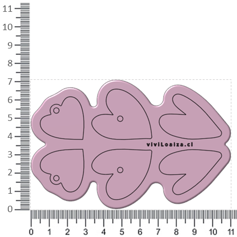 Molde Corazones surtidos 4