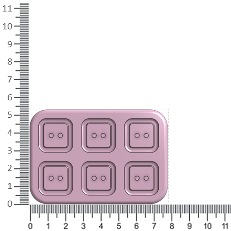 Molde Botón Cuadrado 20 2